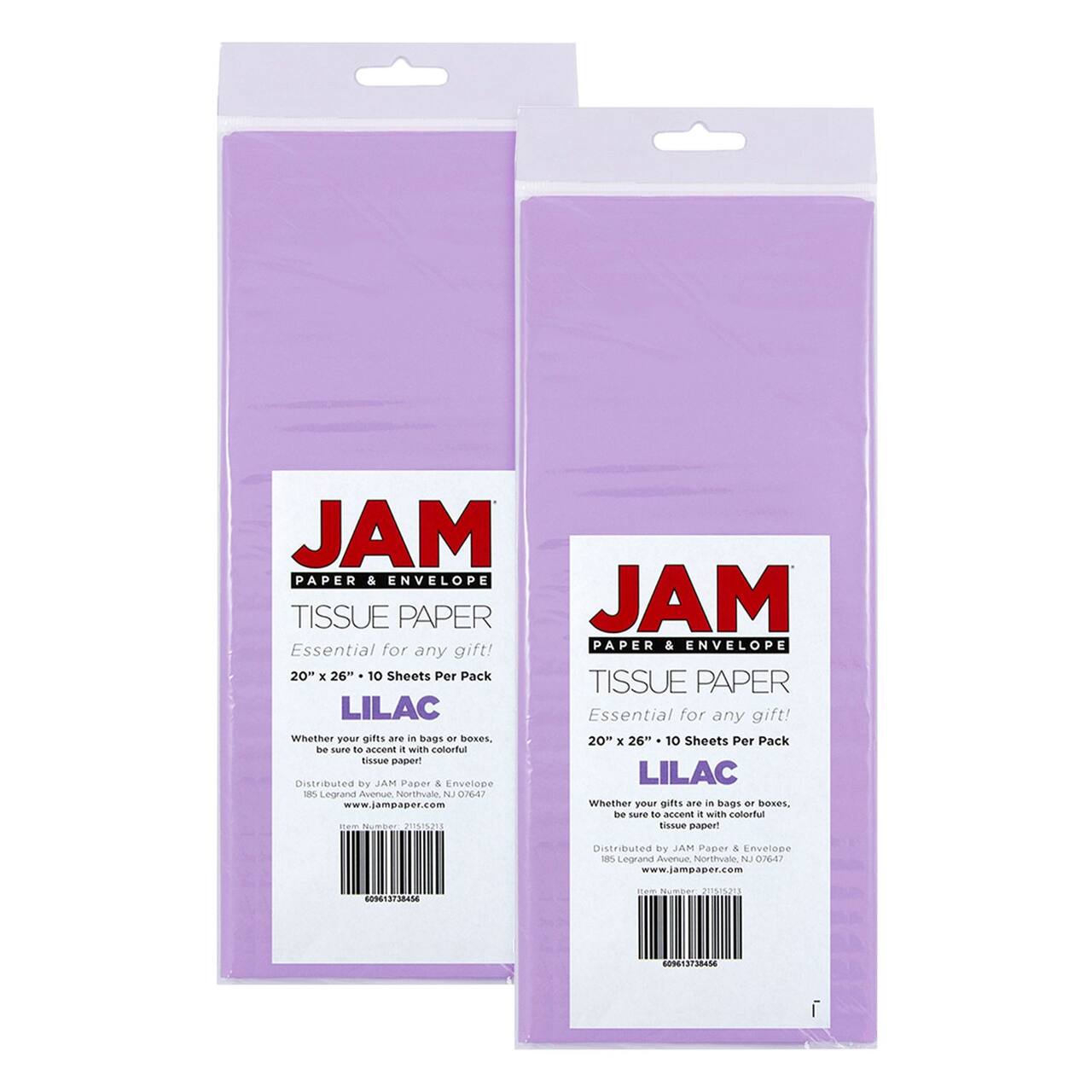 JAM Paper 20" x 26" Tissue Paper, 2 Packs of 10 Sheets